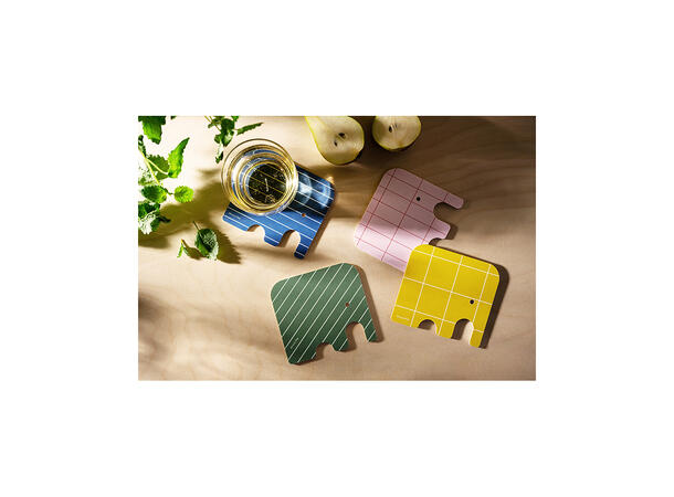 Muurla Glassbrikke - Elefant blå 11 x 10 cm