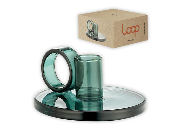 Muurla Loop - Lysestakholder blågrønn 11cm