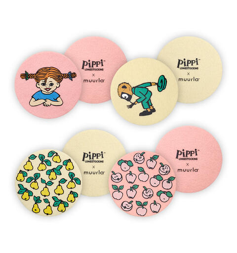 Pippi glassbrikker - Frukt 4 stk