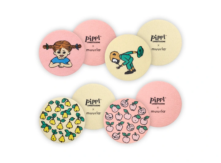 Pippi glassbrikker - Frukt 4 stk 