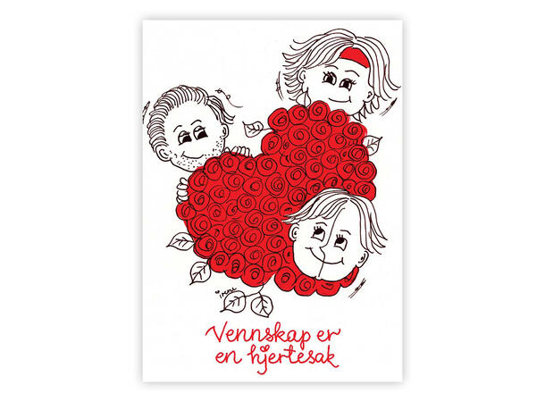 A6 Venner - Vennskap er en hjertesak A6 postkort Irene Skår