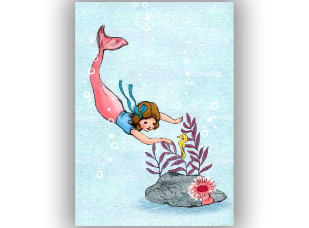 Belle & Boo - Postkort Diving Mermaid A6