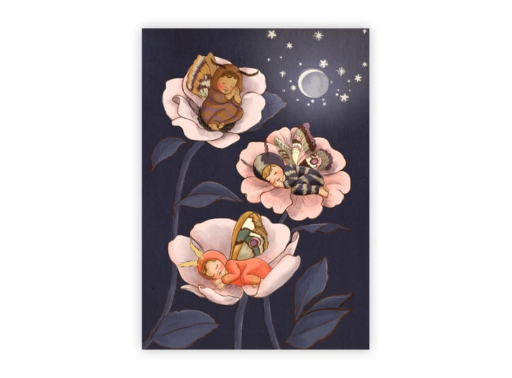 Belle & Boo - Postkort Moth babies A6 