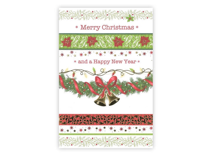 Dobbelt julekort Merry C & Happy N Year A6 Dobbelt kort 