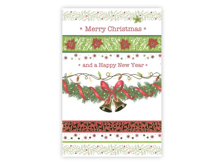 Dobbelt julekort Merry C & Happy N Year A6 Dobbelt kort 