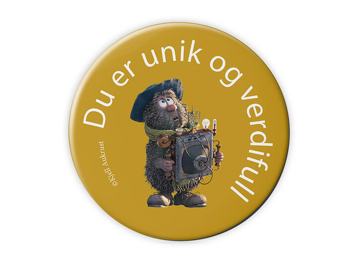 Flåklypa Magnet - Du er unik og verdiful 5,6 cm 