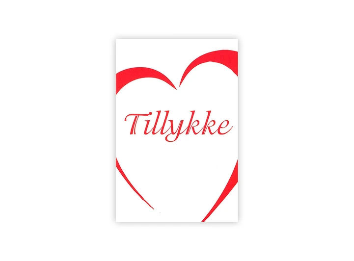 Lite dobbelt gratulasjonskort - Tillykke A7 Dobbelt kort 