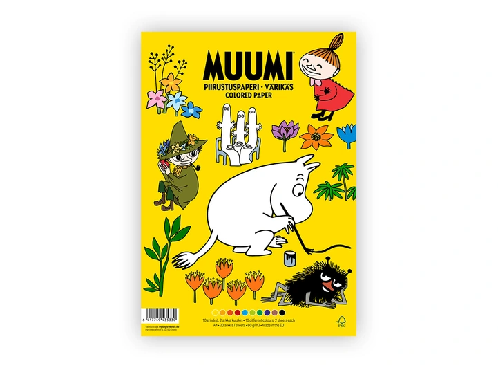 Mummi A4 - Tegnepapir farget 20 ark/40 sider 
