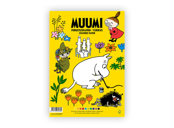 Mummi A4 - Tegnepapir farget 20 ark/40 sider