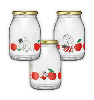 Mummi glasskrukke + 4 klistremerker 1 liter