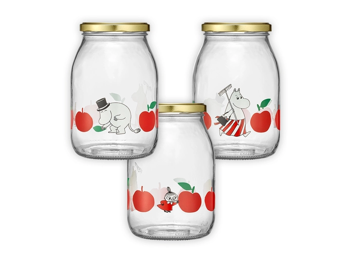 Mummi glasskrukke + 4 klistremerker 1 liter 