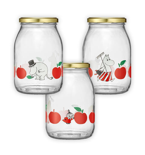 Mummi glasskrukke + 4 klistremerker 1 liter