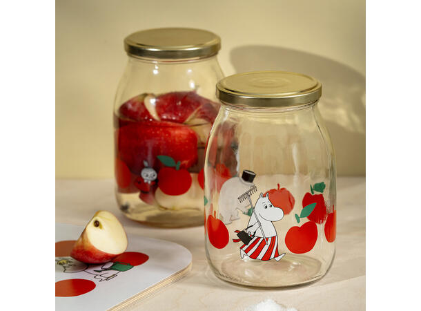 Mummi glasskrukke + 4 klistremerker 1 liter