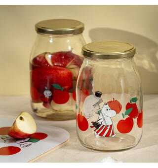 Mummi glasskrukke + 4 klistremerker 1 liter