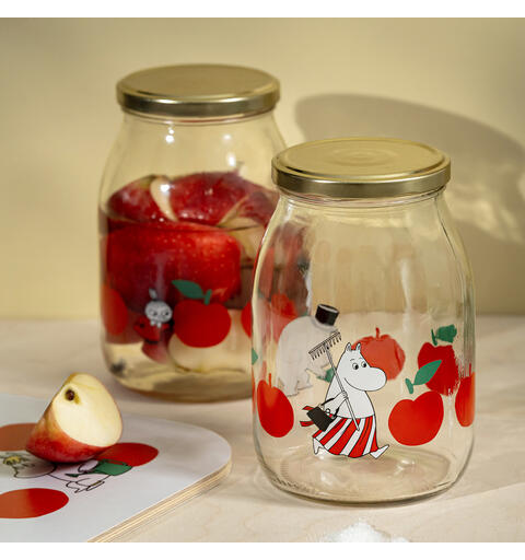 Mummi glasskrukke + 4 klistremerker 1 liter