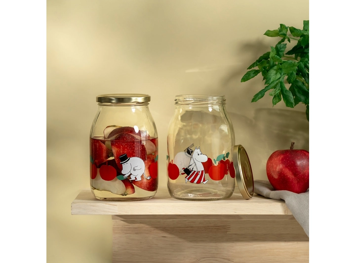 Mummi glasskrukke + 4 klistremerker 1 liter 