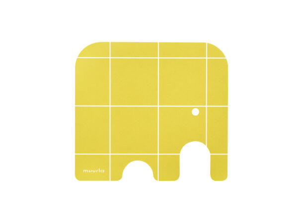 Muurla Glassbrikke - Elefant gul 11 x 10 cm