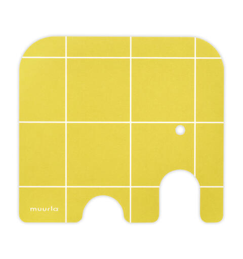 Muurla Glassbrikke - Elefant gul 11 x 10 cm
