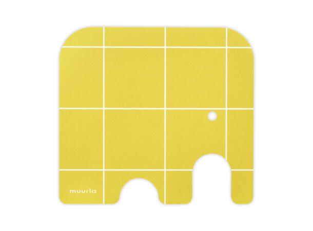 Muurla Glassbrikke - Elefant gul 11 x 10 cm
