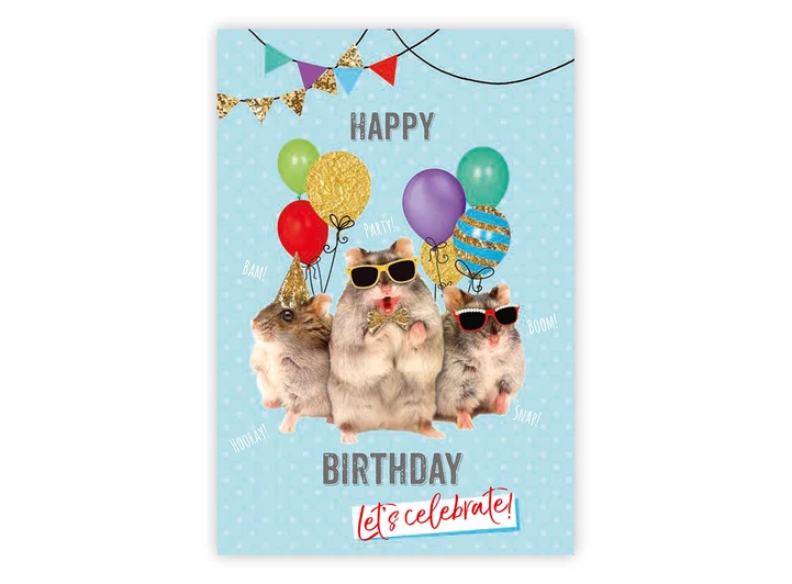 Dobbelt gratulasjonskort Happy Birthday A6 Dobbelt kort 
