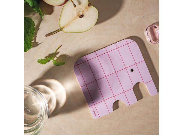 Muurla Glassbrikke - Elefant rosa 11 x 10 cm 