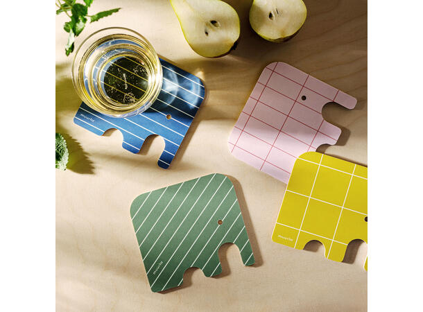 Muurla Glassbrikke - Elefant rosa 11 x 10 cm