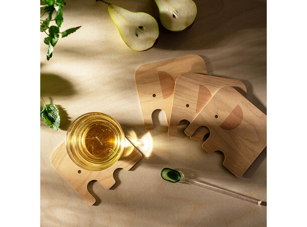 Muurla Glassbrikke - Elefant rosa 11 x 10 cm 