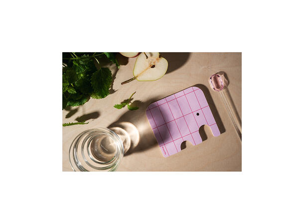 Muurla Glassbrikke - Elefant rosa 11 x 10 cm