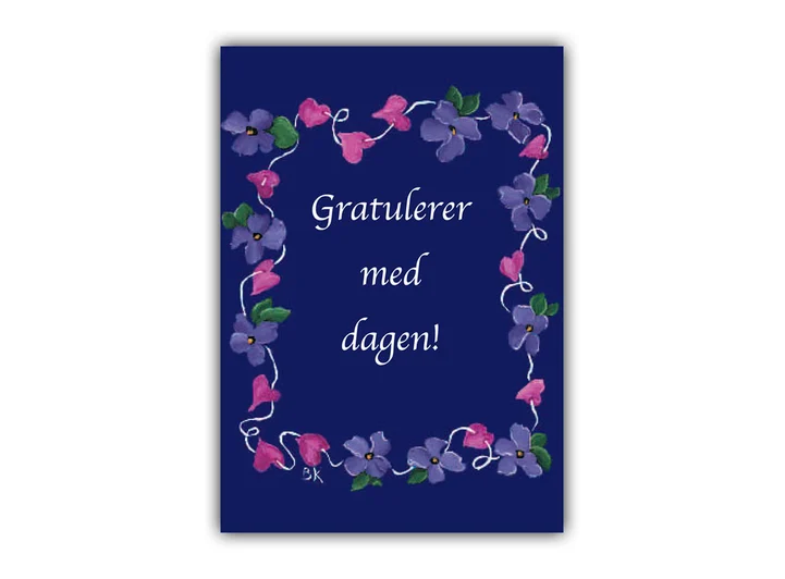 A6 Bente - Gratulerer med dagen A6 postkort 