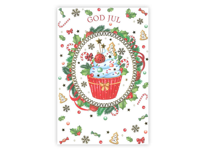 Dobbelt julekort God jul! A6 Dobbelt kort 