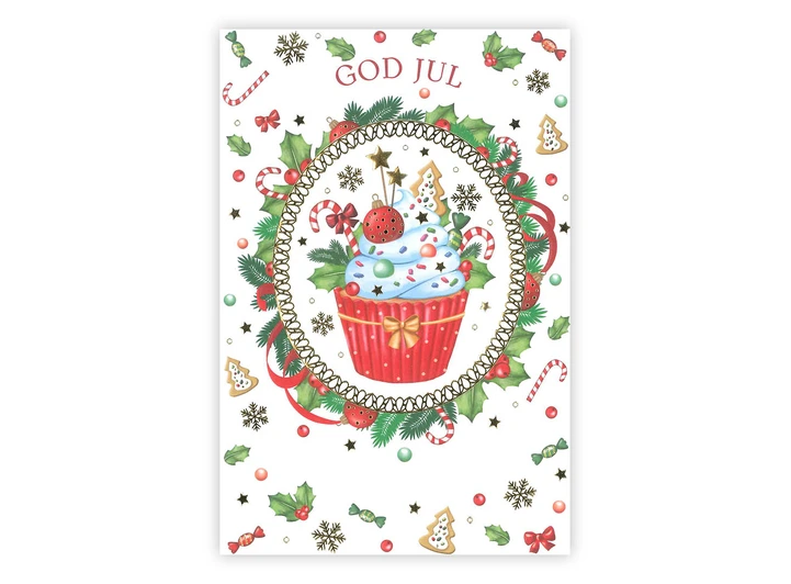 Dobbelt julekort God jul! A6 Dobbelt kort 