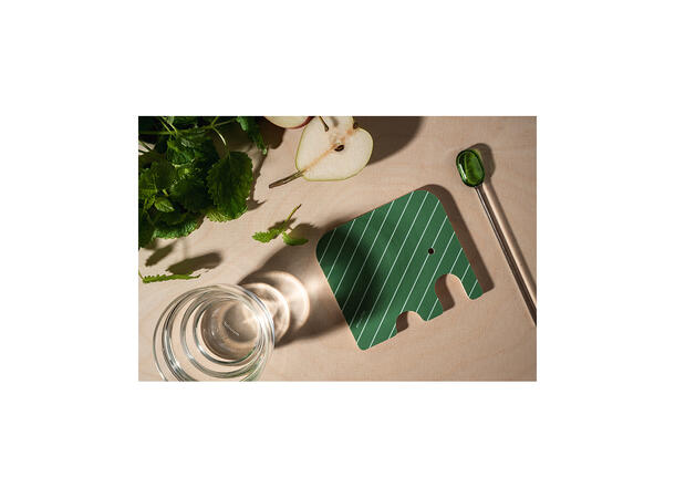 Muurla Glassbrikke - Elefant grønn 11 x 10 cm