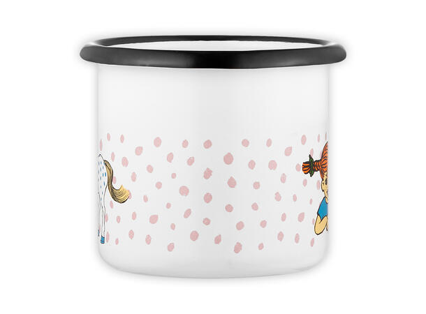 Pippi Emaljekopp - Pippi og hesten, hvit 1,5 dl 