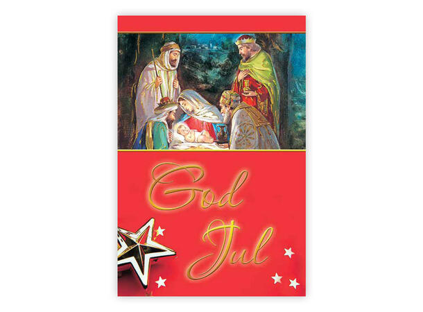 Kristent dobbelt julekort God jul A6 dobbelt kort