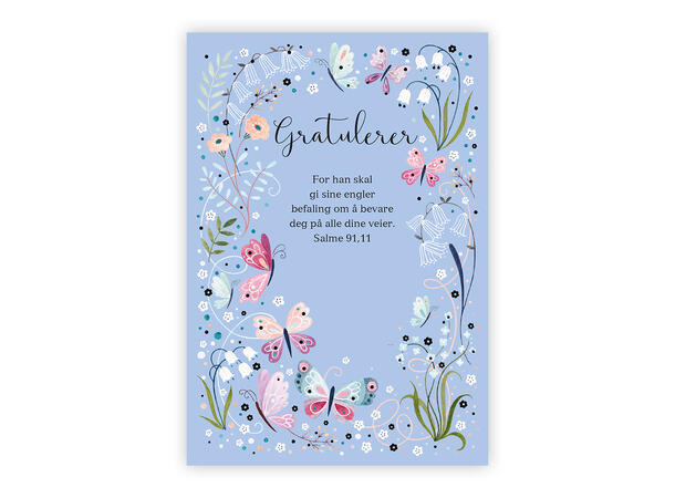 Kristent postkort - For han skal gi sine A6 postkort 