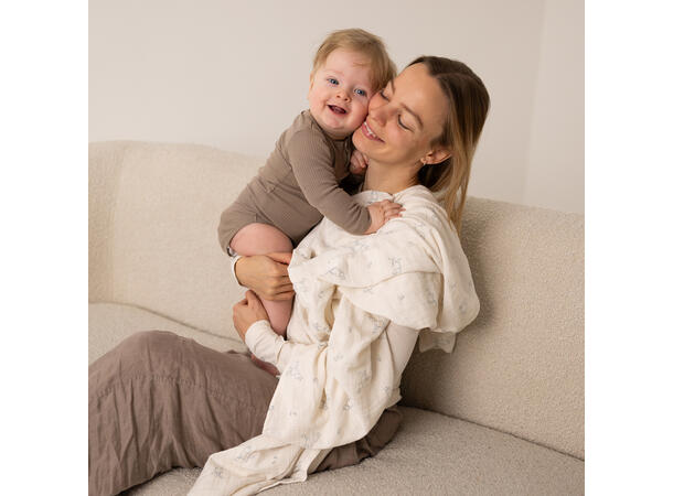 Mummi - Babyteppe blå 120x120cm