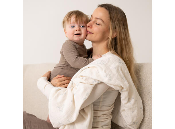 Mummi - Babyteppe blå 120x120cm