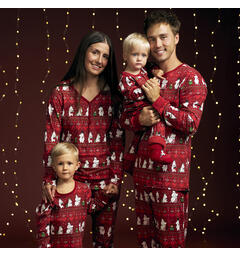Mummi Pyjamas - Vinterhjerte Rød Voksenklær fra Mummi