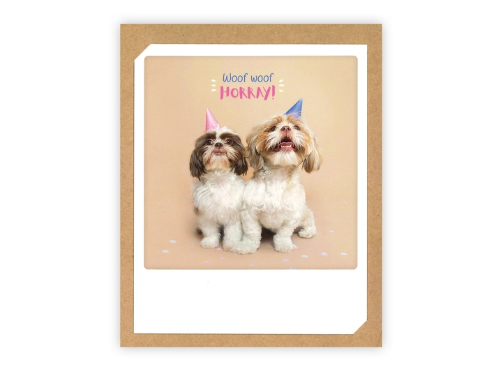 Pickmotion doble kort - Woof woof Horray Pickmotion - Doble kort 