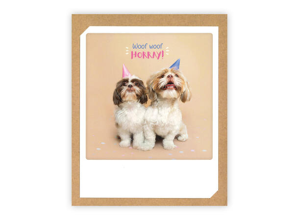 Pickmotion doble kort - Woof woof Horray Pickmotion - Doble kort