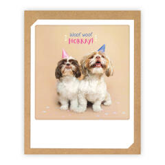 Pickmotion doble kort - Woof woof Horray Pickmotion - Doble kort