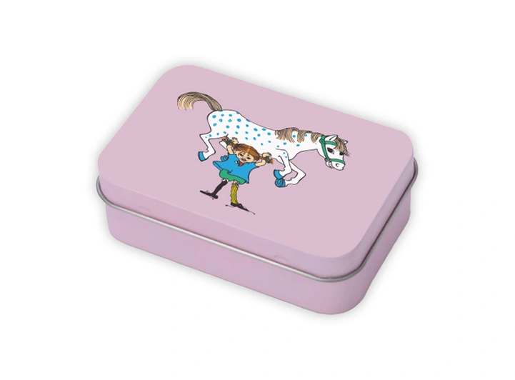 Pippi tinnboks - Pippi og hesten Rosa 