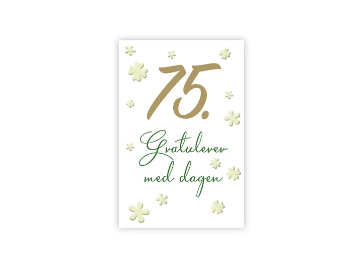 Lite dobbelt gratulasjonskort 75. A7 dobbelt kort 