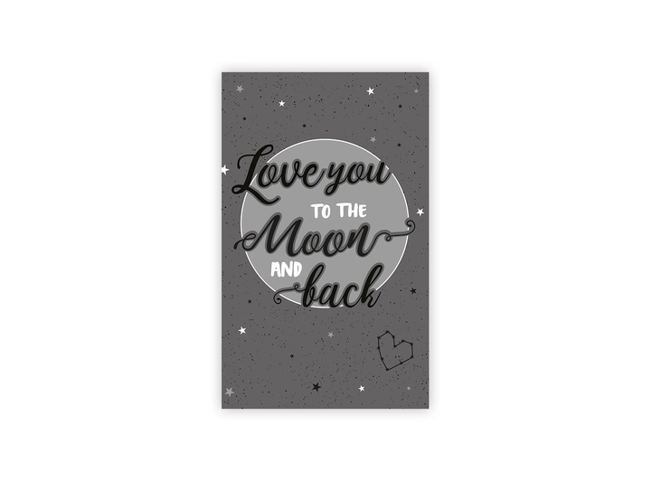 Lite dobbelt kort Love you to the moon A7 dobbelt kort 
