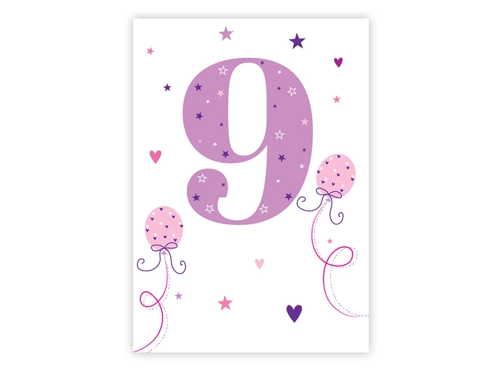 Postkort 9 år A6 postkort 