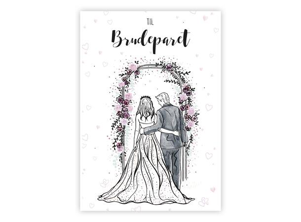 Dobbelt bryllupskort Til Brudeparet A6 dobbelt kort