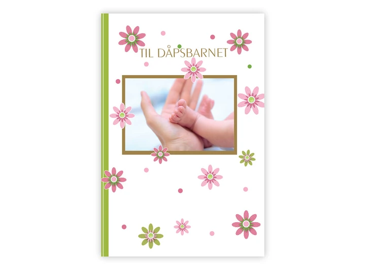 Dobbelt dåpskort Til dåpsbarnet jente A6 dobbelt kort 