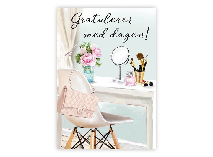 Dobbelt gratulasjonskort Gratulerer med A6 dobbelt kort 