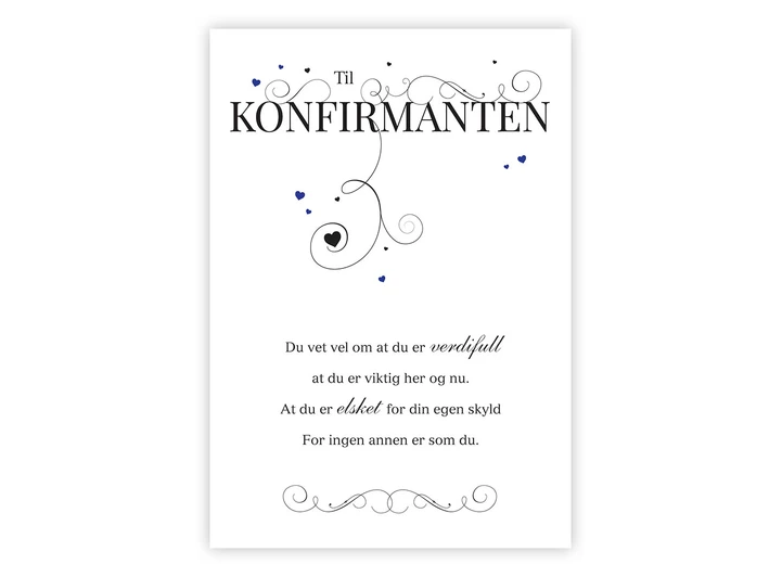 Dobbelt konfirmasjonskort Du vet vel om A6 dobbelt kort 