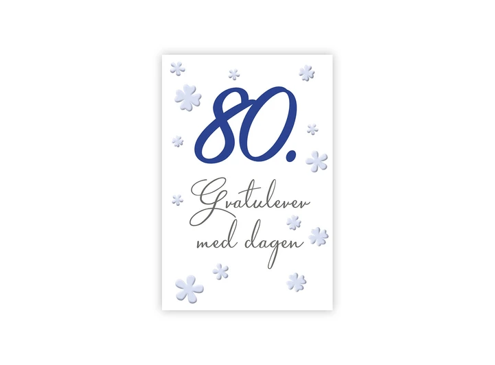 Lite dobbelt gratulasjonskort 80. A7 dobbelt kort 